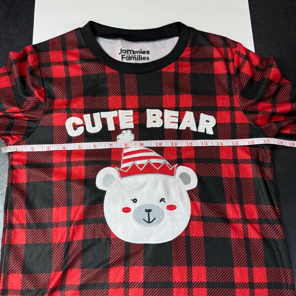 Cuddl Duds Christmas Pajama Top Size 14 Petite Girls Buffalo Plaid Red Black - Picture 9 of 11